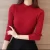 ITOOLIN Autumn Women Mock Neck Ruffles Sweater Long Sleeve Knitted Bottoming Solid Pullovers Stripe For Women Sweater Winter